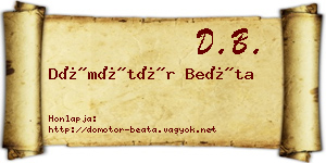 Dömötör Beáta névjegykártya