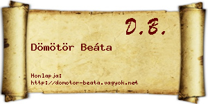 Dömötör Beáta névjegykártya