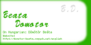 beata domotor business card